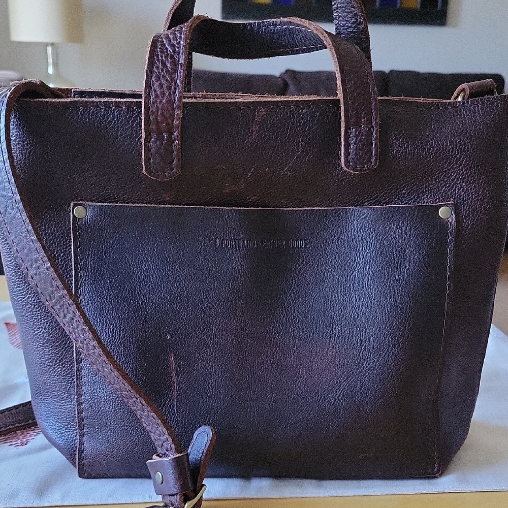 Make a reasonable offer. Portland Leather Mini Crossbody/Tote Brown Leather.